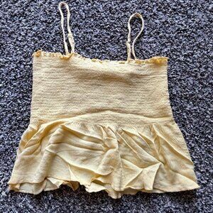 Yellow Ruffled Tube Top LA Hearts crop top